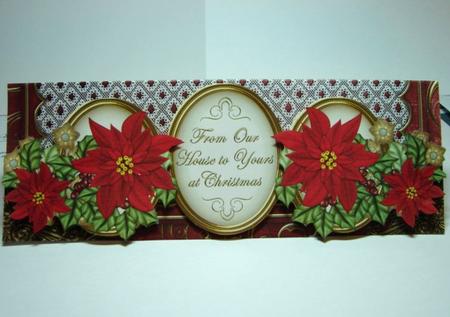 Red Poinsettia Our House to Yours Larg Dl Decoupage Card Kit by Carolyn Norris
