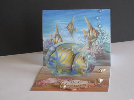 Tropical Fish Coral Reef Stand-up Element Easel Card by Carolyn Norris