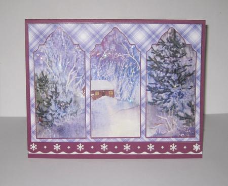 Cabin in the Snow Triptych by Carolyn Norris