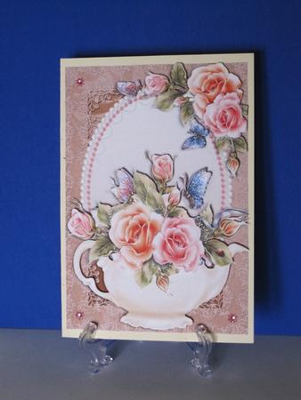 Rosy Glow Teapot + Decoupage by Carolyn Norris