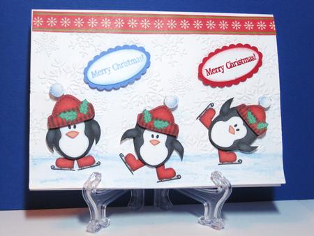 Xmas Penguins 3D Decoupage Sheet by Carolyn Norris