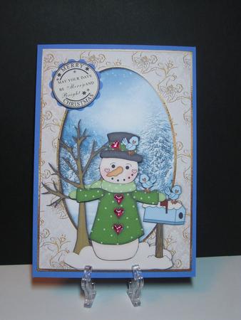 Smiling Snowman + Decoupage & Greetings by Carolyn Norris