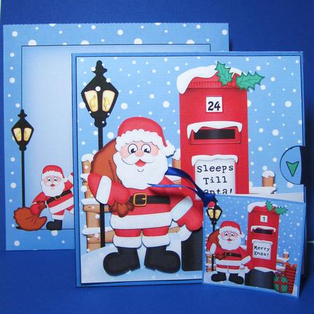 3D Xmas Santa Claus Sleeps Till Santa Countdown Moveable by Carolyn Norris