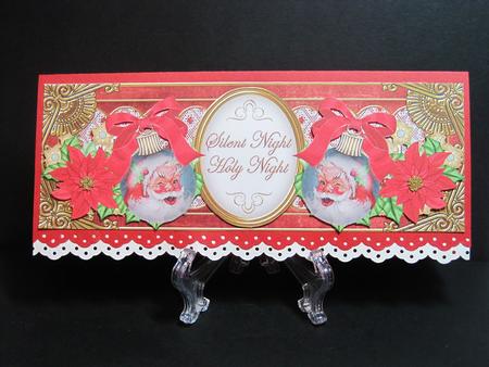 Father Christmas Bauble Silent Night Large Dl Topper by Carolyn Norris