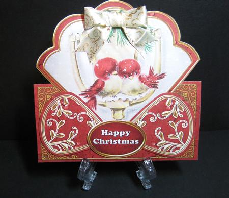 Lovebirds Red Happy Christmas Scallop Trio Kit by Carolyn Norris