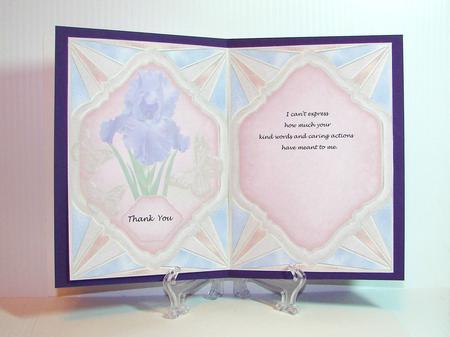 Iris on Stained Glass - Any Occasion Insert by Carolyn Norris