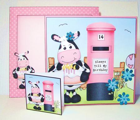 3D Milly Moo Cow Sleeps Till Birthday Countdown Moveable by Carolyn Norris