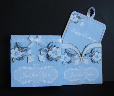 Blue Magnolia Birthday Mini Pocket Card & Keepsake Box Kit by Carolyn Norris