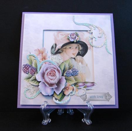 Vintage Girl and English Roses by Carolyn Norris