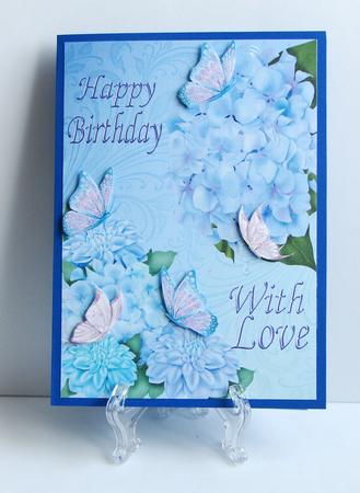 Pretty Hydrangeas with Butterflies A4 by Carolyn Norris
