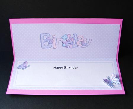 Birthday Butterflies Large Dl Matching Insert by Carolyn Norris