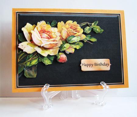 Striking Orange Roses Quick Card by Carolyn Norris