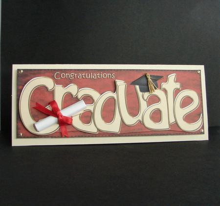 Large Dl Graduation Quick Card N 3D Decoupage by Carolyn Norris