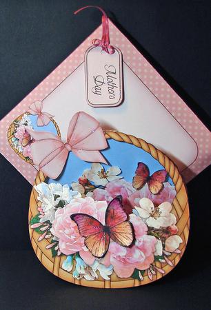 3D Pastel Flowers & Butterfly Rocking Baskets by Carolyn Norris
