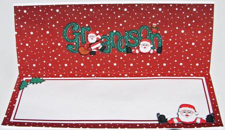 Xmas Grandson with Santa Matching Large Dl Insert by Carolyn Norris
