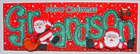 Xmas Large Dl Grandson Quick Card N 3D Decoupage by Carolyn Norris