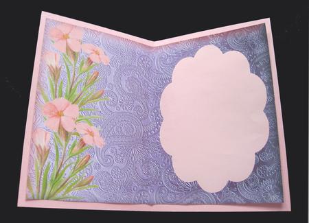 Glacier Carnation on Purple Paisley Background by Carolyn Norris