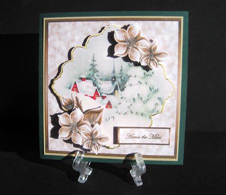 Snow Village in the Moonlight Card and Decoupage by Carolyn Norris