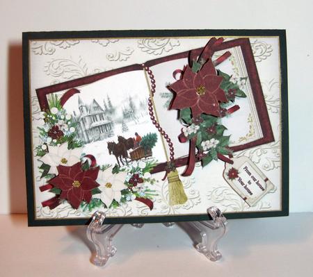 Christmas Book Scene Cranberry by Carolyn Norris