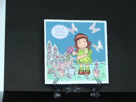 Digital Stamp Wheelbarrow with Coloured Version Too by Carolyn Norris