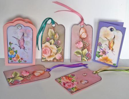10 Floral & Butterfly Tags by Carolyn Norris