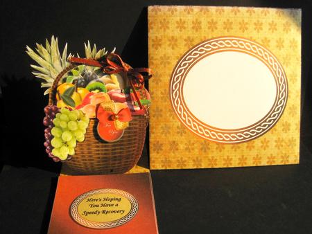 Fruit Picnic Basket Easel Card & Envelope by Carolyn Norris
