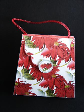 Large Gift Handbag - Red Poinsettias by Carolyn Norris