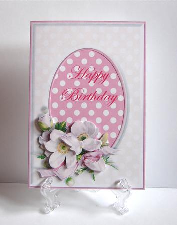 Trendy Vintage Pink Flowers Aperture Card by Carolyn Norris