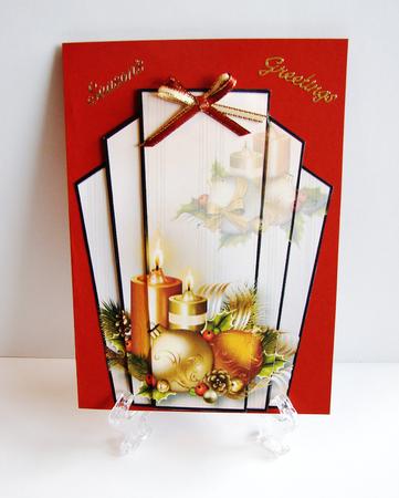 Art Deco Christmas Stacker Topper - Golden Candles by Carolyn Norris