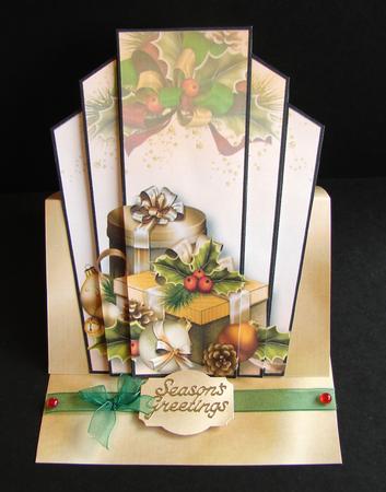 Art Deco Christmas Stacker Topper - Golden Gift Box by Carolyn Norris