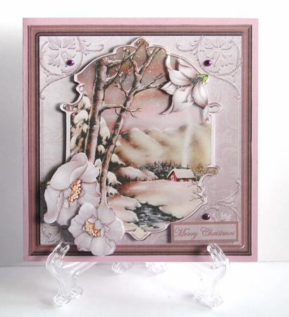 Christmas in the Moonlight Card with Topper by Carolyn Norris