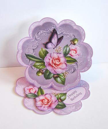 Camellias & Butterfly Petal Easel by Carolyn Norris