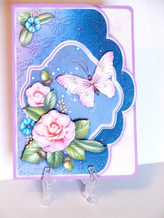Lovely Camelia Scallop Edge Card Front by Carolyn Norris