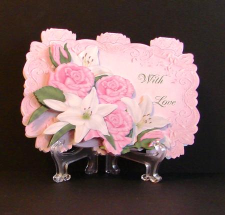 Pink Strip Card Mini Kit - Pink Roses and Lilies by Carolyn Norris