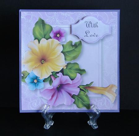 Pretty Petunias Lacey Square by Carolyn Norris