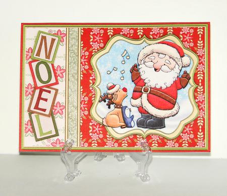 Santas Carols Christmas Card Topper & Decoupage by Carolyn Norris