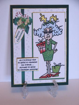 Stella Remembers Her Friends at Christmas Quick Card by Carolyn Norris