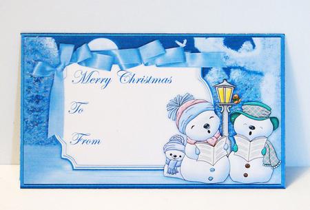 Christmas Money Wallet Merry Snowmen for Cup463009_68 by Carolyn Norris