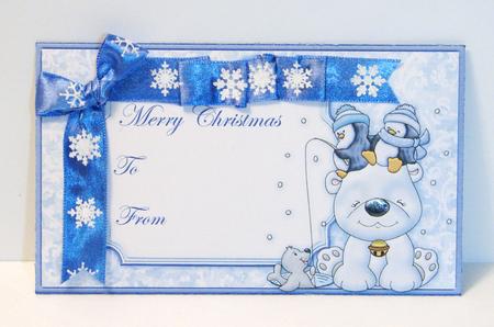 Polar Bear Fun Christmas Money Wallet by Carolyn Norris
