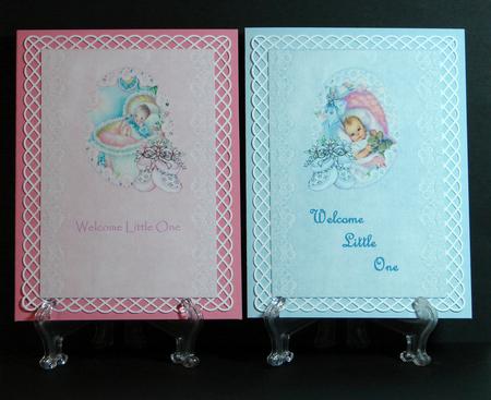 Vintage Baby's in Lace Frame by Carolyn Norris