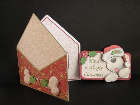 Woofly Christmas Envelope Peeper Card Mini Kit by Carolyn Norris
