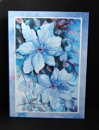 Blue Clematis Topper and Background by Carolyn Norris