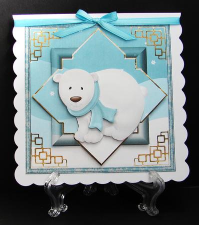 Polar Bear Card with a Topper and Decoupage by Carolyn Norris