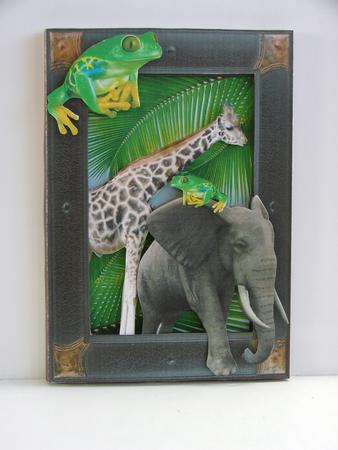 Inside Out Card Elephants Giraffes and Frogs by Carolyn Norris