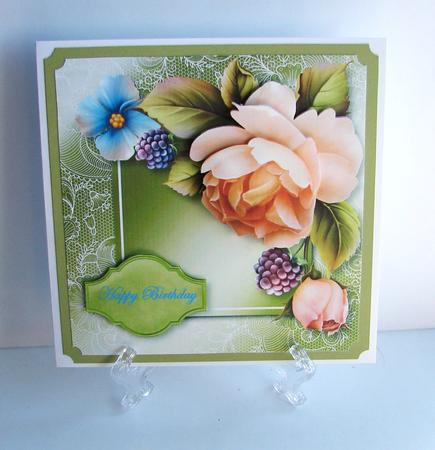 Gorgeous Peach Rose Lacey Square by Carolyn Norris