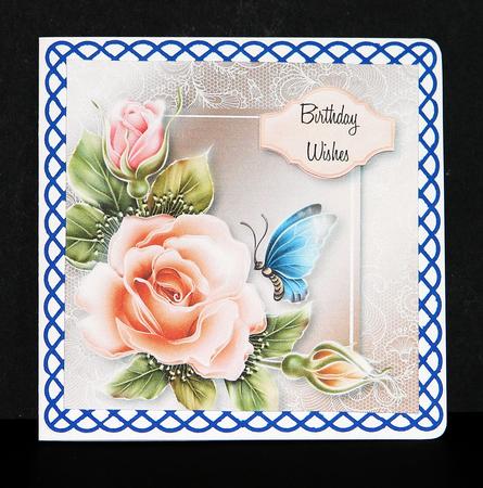 Beautiful Glowing Rose Lacey Square by Carolyn Norris