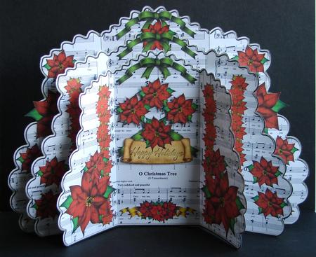 Triple Layer Gatefold - Red Poinsettia and Music by Carolyn Norris