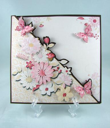 8x8 Over the Edge Floral Card with Butterflies Mini Kit by Carolyn Norris