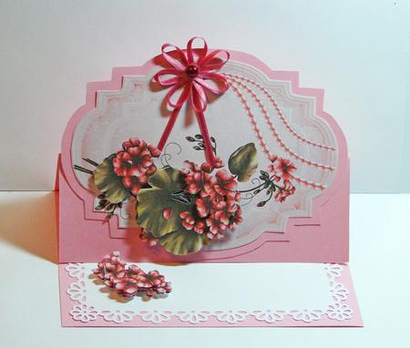 Painted Geraniums Decoupage Topper by Carolyn Norris