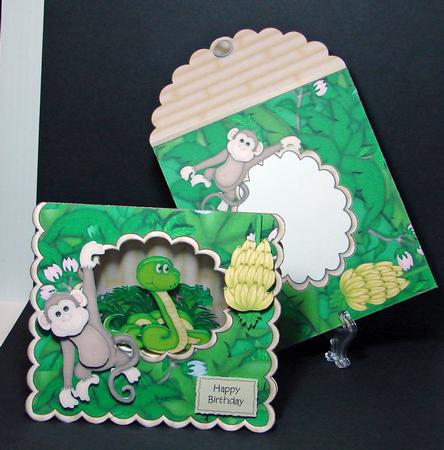 Monkey Business in the Jungle Scalloped Tent Card Kit by Carolyn Norris
